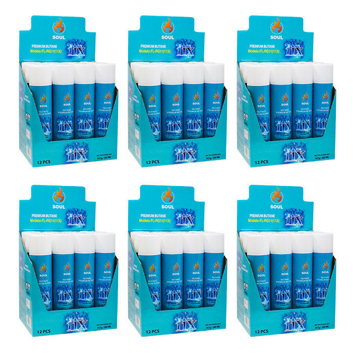 Soul 11X Refined Premium 300ML Butane Fluid Display Of 72