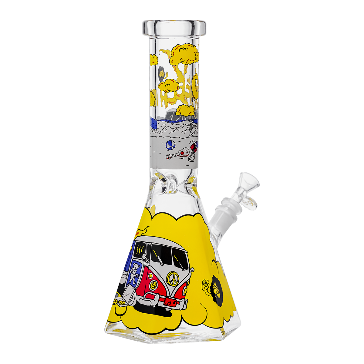 CHEECH 12” 7MM SMOKEY CAMPER
DECAL BEAKER [CH298]