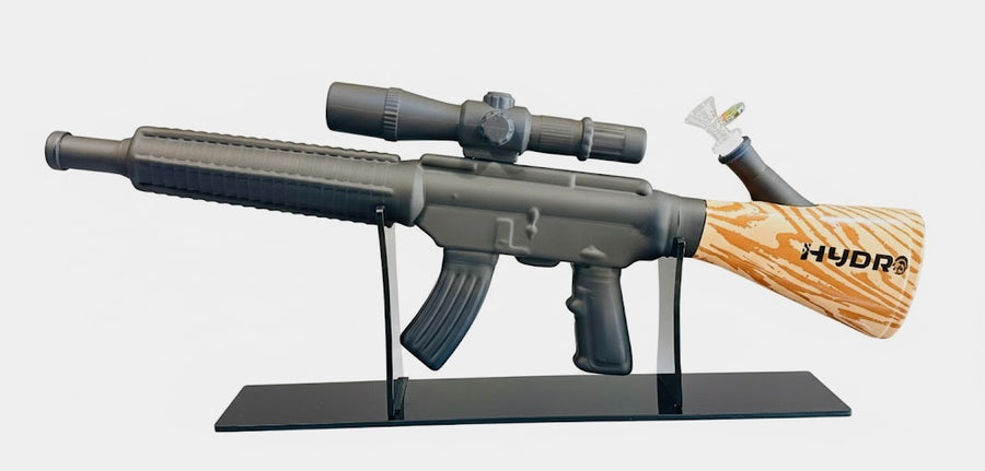 24" Black Glass Gun Bong