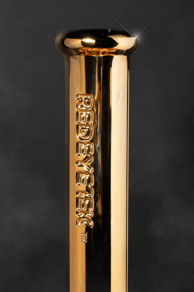 RED EYE TEK 18" 24K GOLD TERMINATOR HEX TUBE WATER PIPE