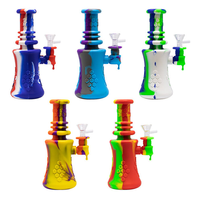 8" Purple Classic Honey Drop Silicone Bong
