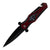 HANDLE FEATURING RED-BLACK WOLVES PACK ILLUSTRATION FOLDABLE POCKET KNIFE BY PERUCCI