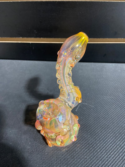 4.5″ Gold Fumed Rasta Swirl Sherlock Bubbler