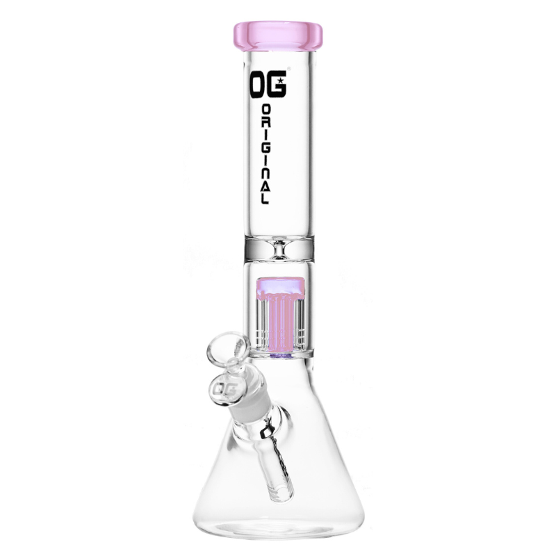 12" OG ORIGINAL COLORED TREE PERC BEAKER BONG