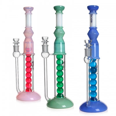 15"Colorful Glycerin Bong with A Row of Freezable Balls