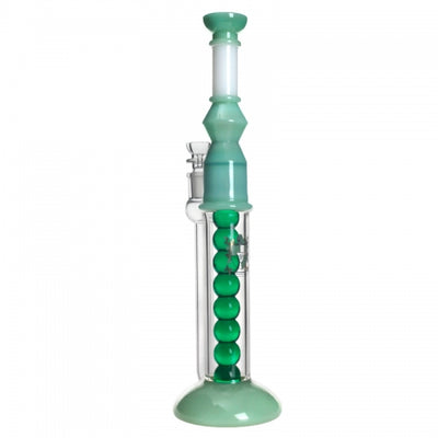 15"Colorful Glycerin Bong with A Row of Freezable Balls