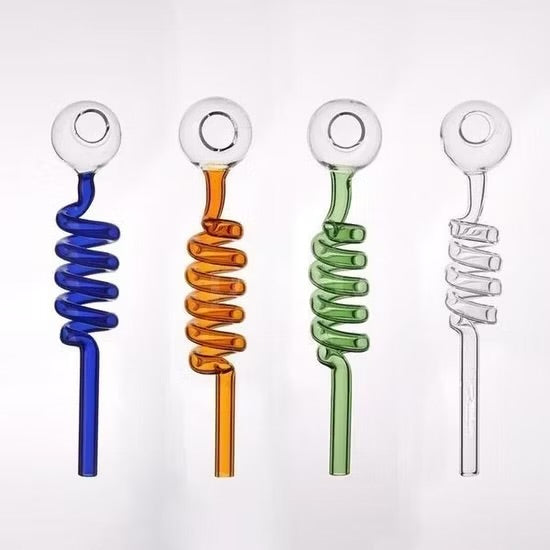 5" Spiral Color Curved Glass Oil burner Pipe(Set of 5)