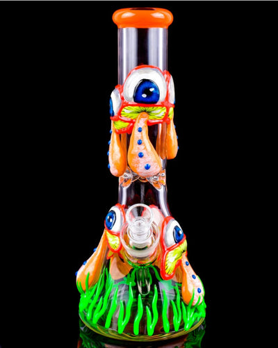 THE FUNGAL MAJESTIC - 13" GLOW IN THE DARK MUSHROOM BEAKER BONG