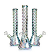 12" Twisted Iridescent Glass Bong with Bowl