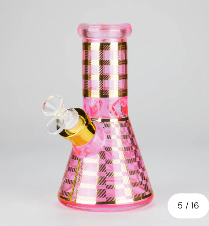 8" Soft glass beaker water bong