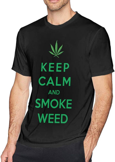 Keep Calm and Smoke Weed T-Shirt | Cannabis Pot Leaf Graphic Tee