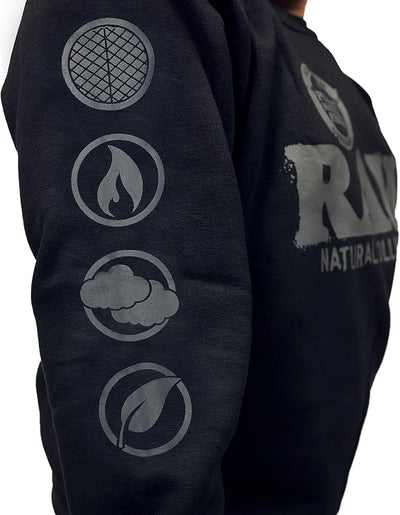 RAW CREW NECK BLACKOUT SWEATSHIRT