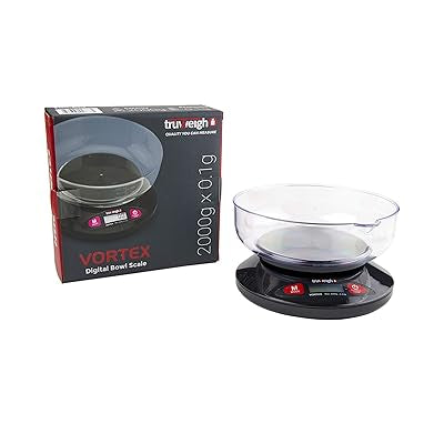 Truweigh VORTEX Digital Bowl Scale - (2000g x 0.1g - Black) - With Removable Bowl