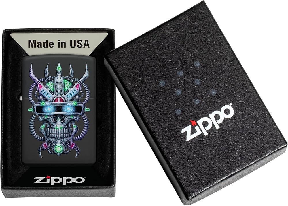 Zippo lighter - Roboskull design