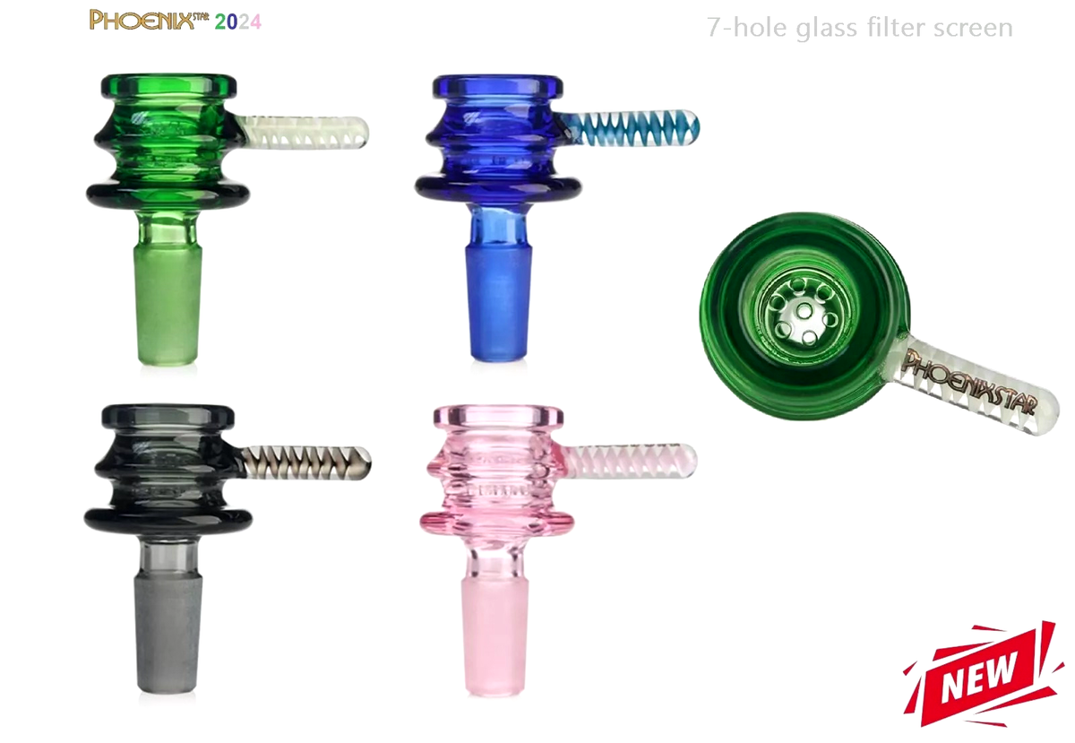 Phoenix Star 14mm Glass Bong Bowl 7-hole unique Filter Screen