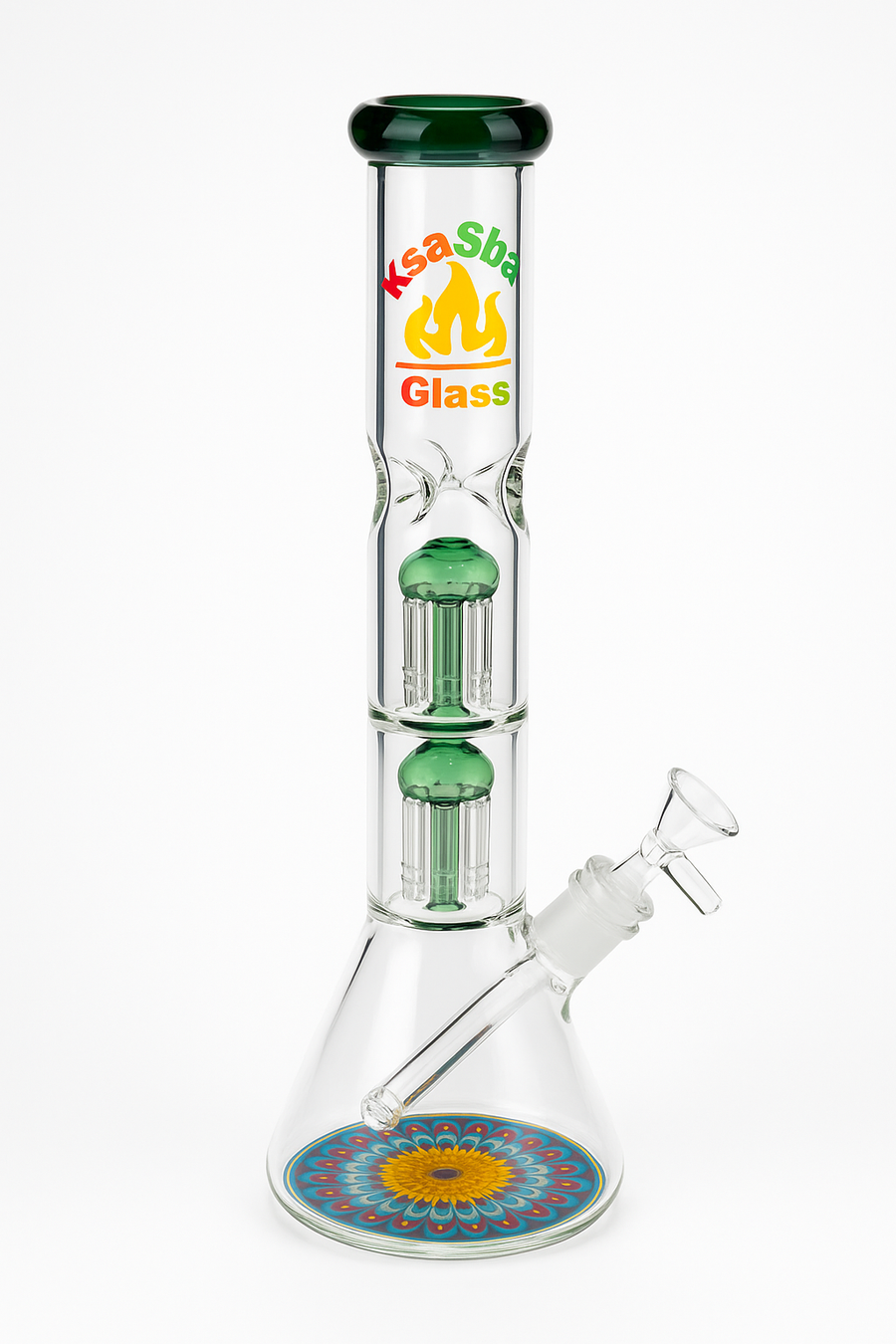 Double Perc KIN SA SHA BEAKER BONG 14 MM