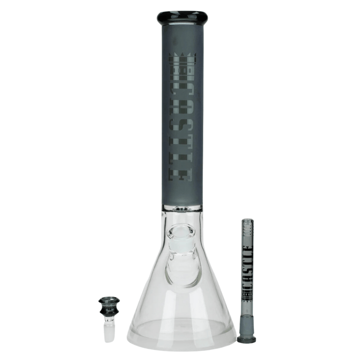 Castle Glassworks Frosted Tube Beaker Bong-16"