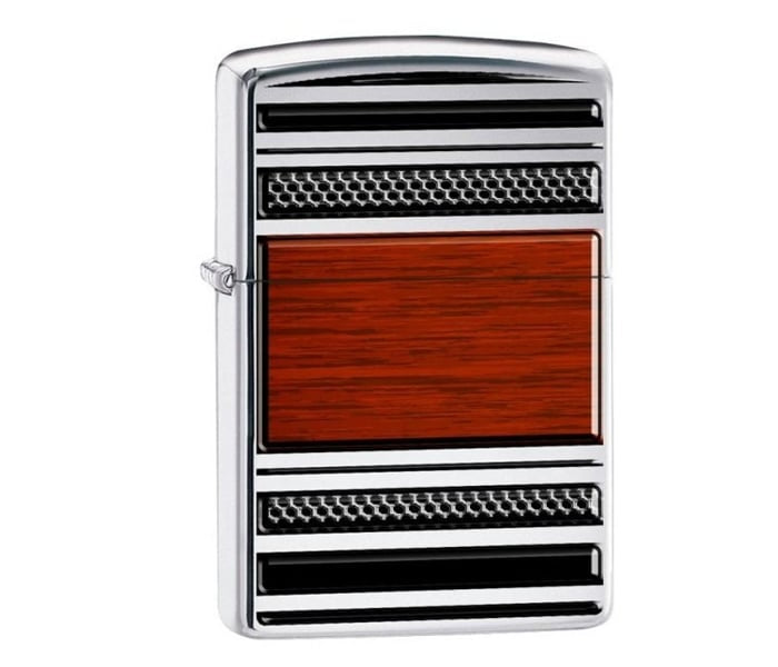 Zippo Silver & Brown Lighter