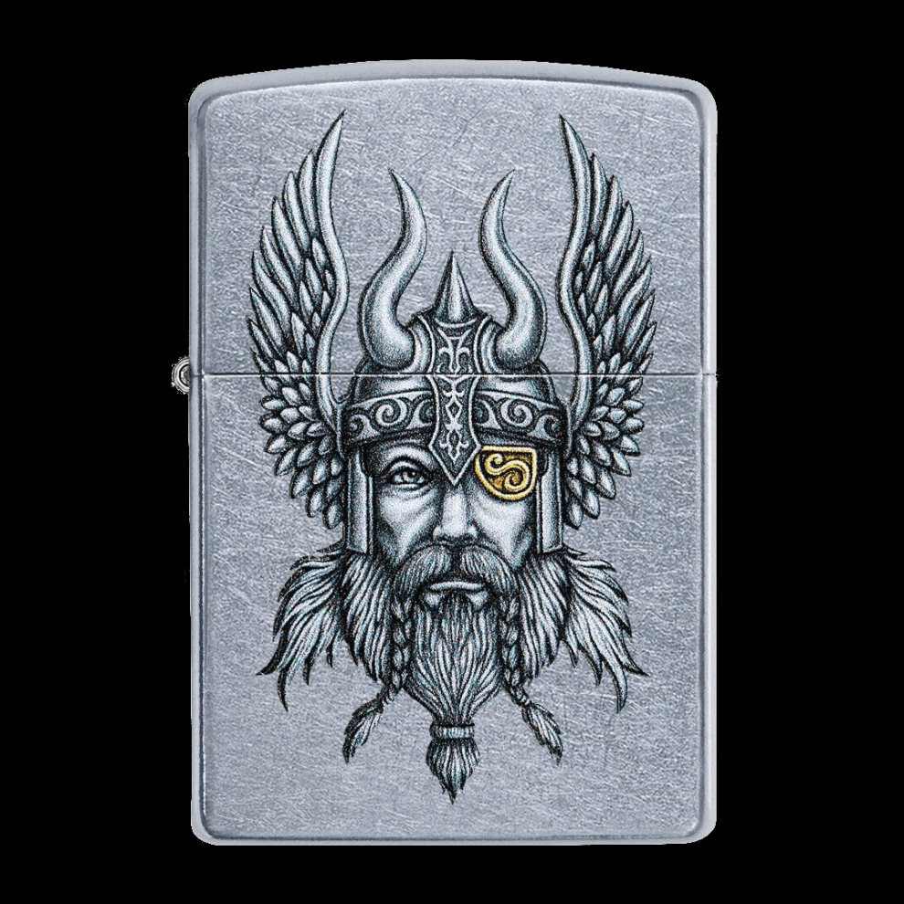 Zippo Viking Warrior Design Street Chrome