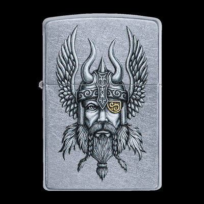 Zippo Viking Warrior Design Street Chrome