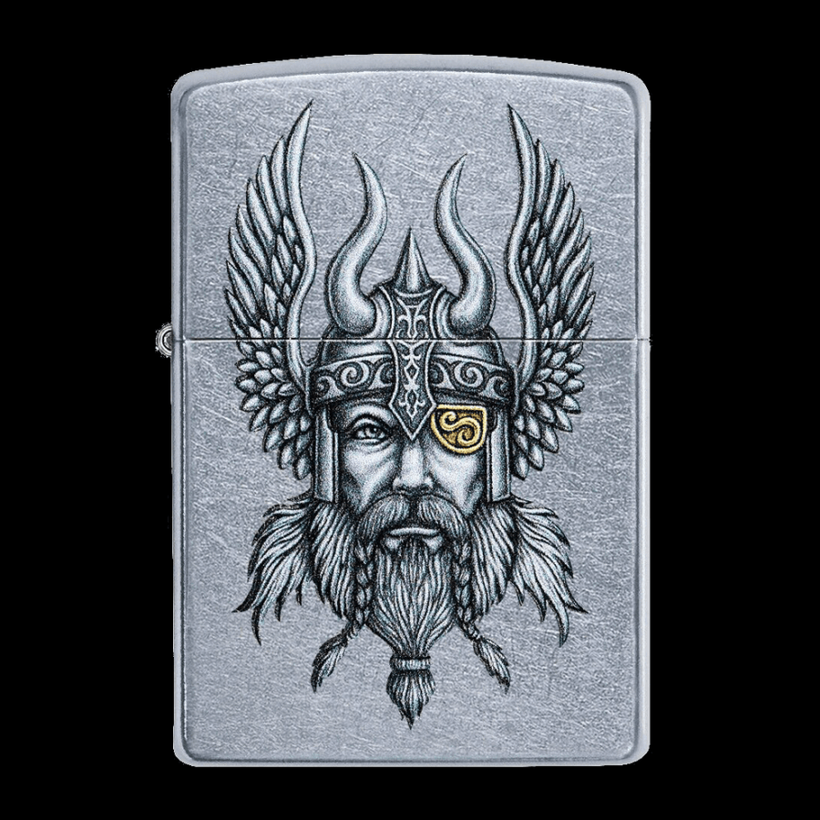 Zippo Viking Warrior Design Street Chrome