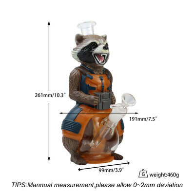 10.3″ PVC Rocket Raccoon Water Pipe Bong