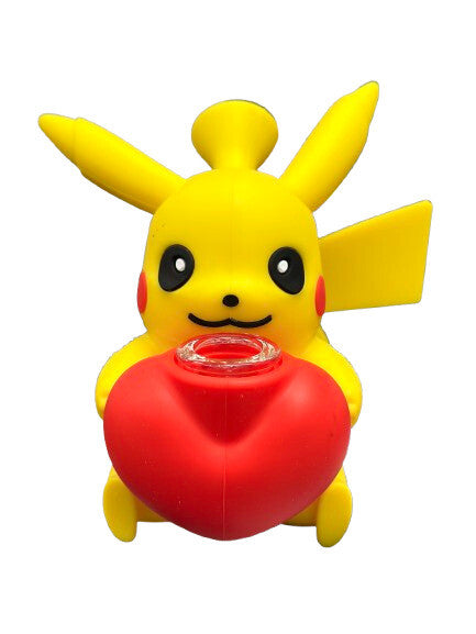 Silicone Pikachu From Pokemon Smoking Water Pipe/Bong With Glass Bowl