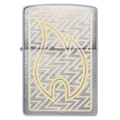 ZIPPO PRICE FIGHTER LIGHTER BRUSHED CHROME FLAME DESIGN