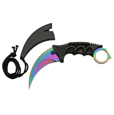 Karambit Neck Curly Rainbow Hunting Knife